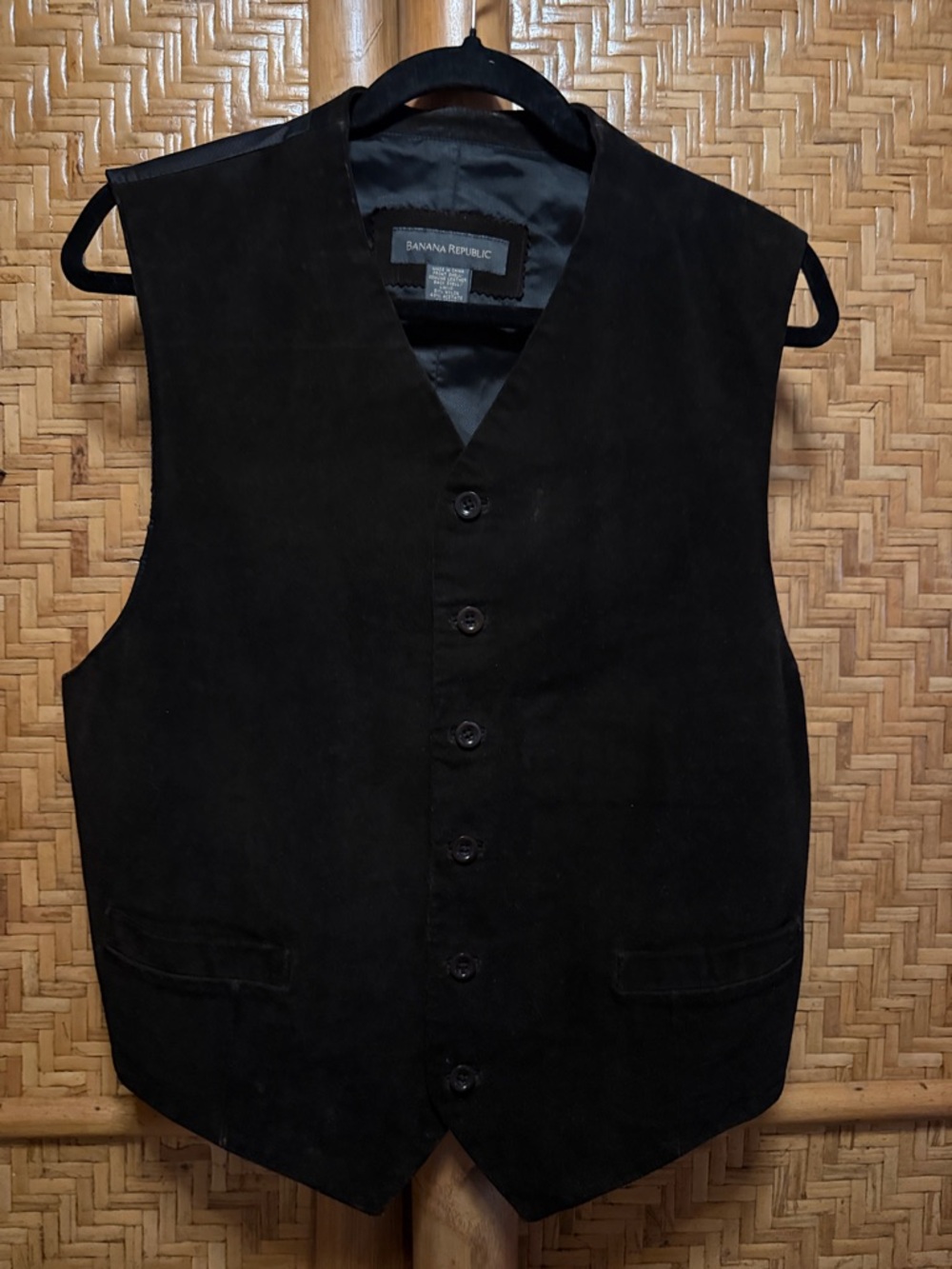 Banana Republic dark brown Suede leather Button Vest medium